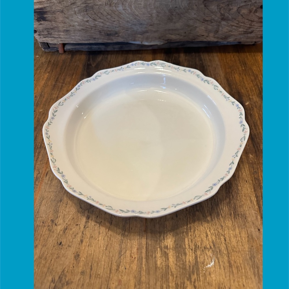 Vintage American Flowers 1 Quart Pie Plate/Quiche By Noritake 10.75” RARE